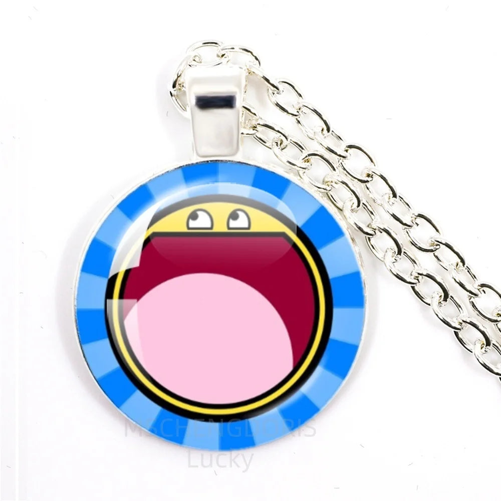 Funny Meme Cartoon Pendant Necklace | Unisex Fashion Jewelry Gift detail view