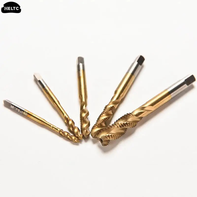 Titanium Coated HSS Spiral Fluted Machine Screw Tap Set | Metric Threading Tool additional angle