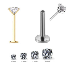 1pc 20G-16G Stainless Steel Monroe Lip Stud Ring, Tragus Helix Conch Cartilage Earring close-up view