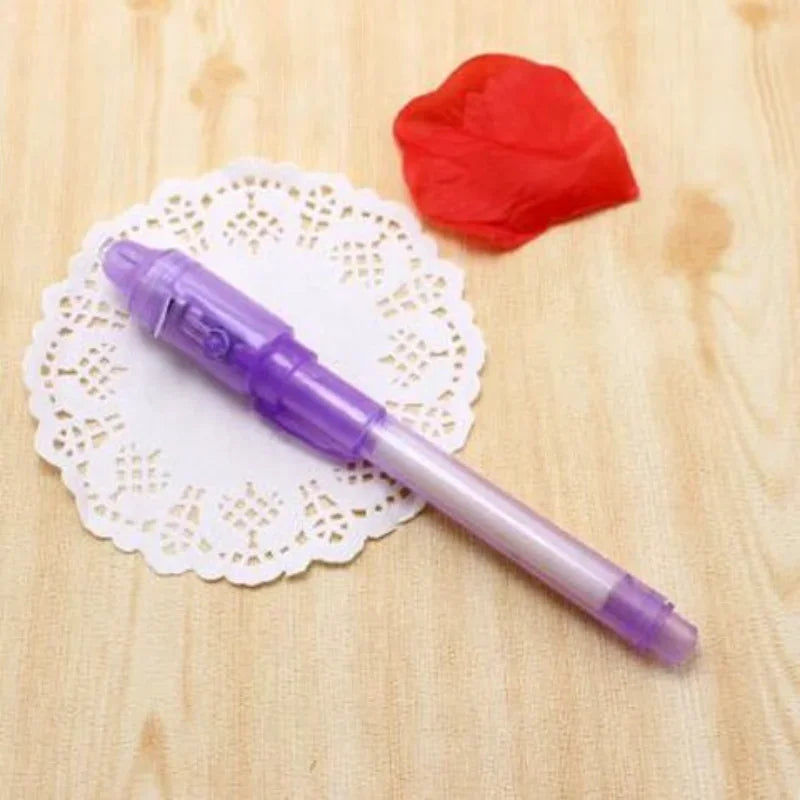 4pcs/lot Luminous Light Pen Magic Purple 2 In 1 UV Black Light Combo Drawing Invisibl alternate view