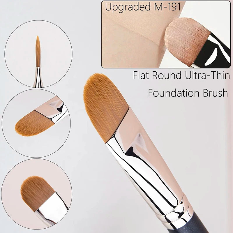 Flat Round Ultra-thin Foundation Concealer Makeup Brush | Professional Contour Liquid Cr detail view