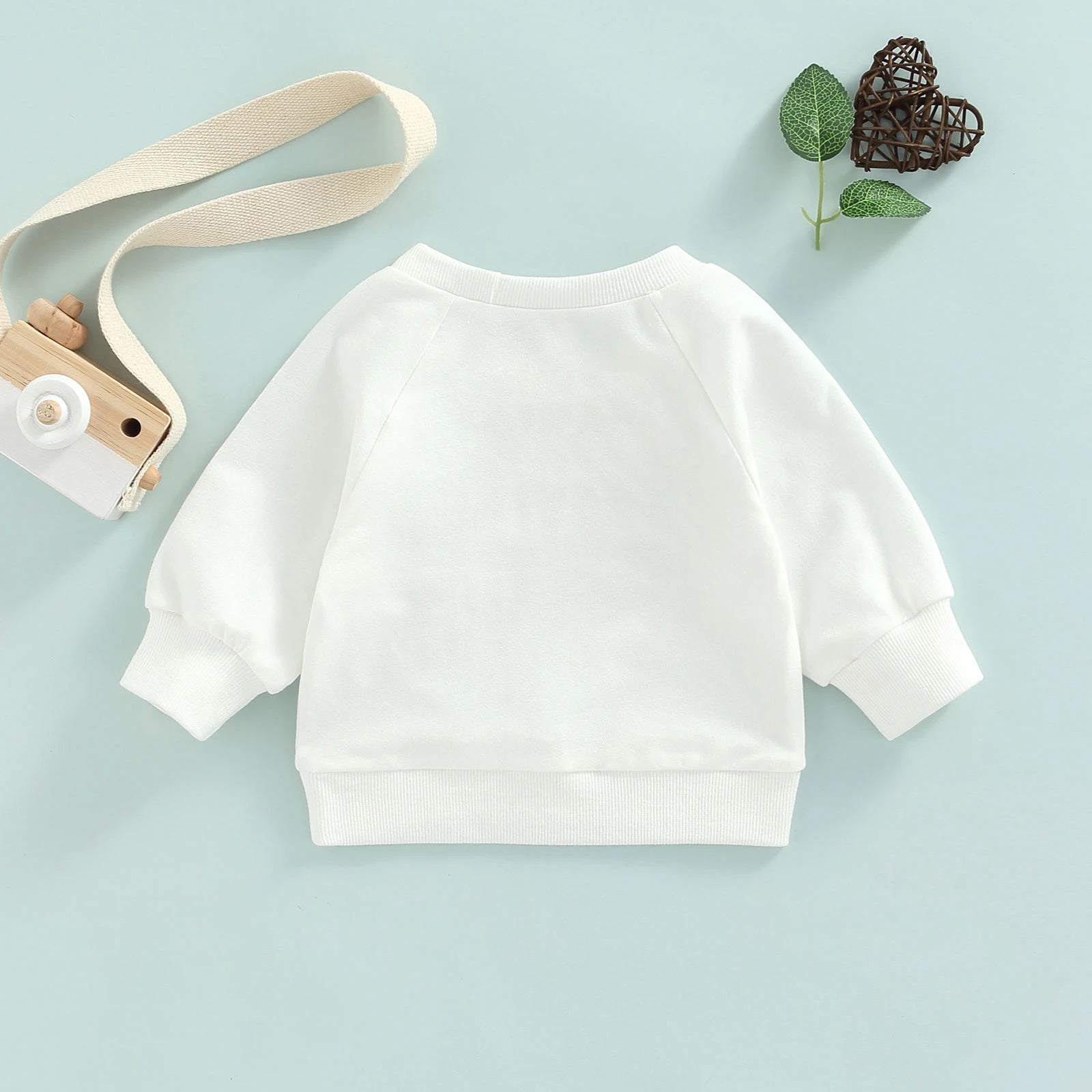Baby Long Sleeve Letter Print Sweatshirt | Soft Cotton Blend Pullover for Girls detail view