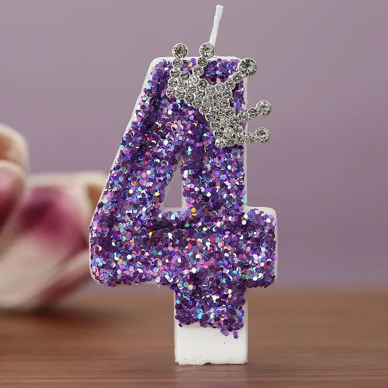 Purple Crown Birthday Candles Number 0 to alternate view