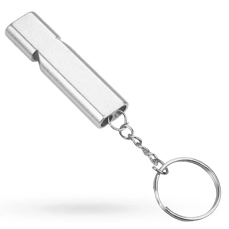 Outdoor Survival Whistle | High Decibel Aluminum Alloy Rescue Tool lifestyle view