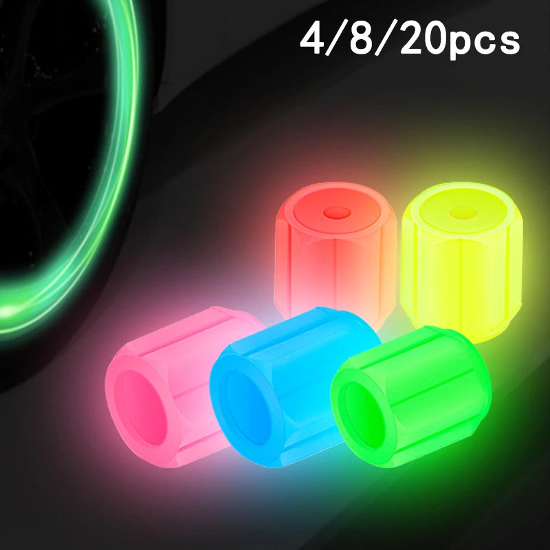 Luminous Tire Valve Caps Car Motorcycle 4/8/20 Pcs