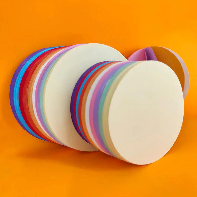 100pcs High-Quality Round Colored Cardboard Sheets - Vibrant Assorted Colors for Art Pro detail view