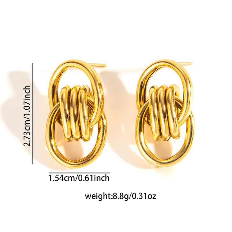 316L Stainless Steel Hoop Earrings for Men Women | Geometric Drop Earrings lifestyle view