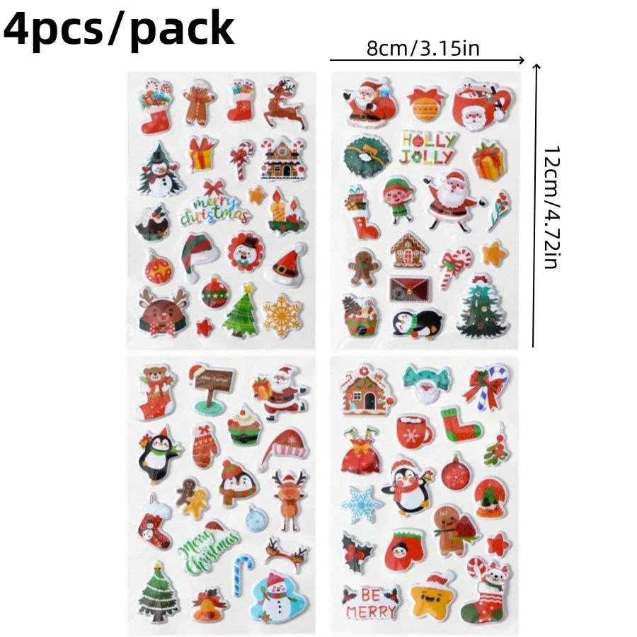 Christmas Bubble Stickers | 3D Holiday Party Decoration Set alternate view