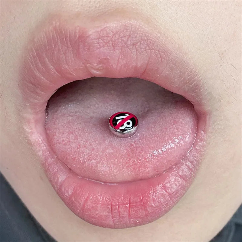 Tongue Nail Jewelry Anti Allergy Short Rod Tongue Ring Tongue Nail Spice Girl Human B alternate view