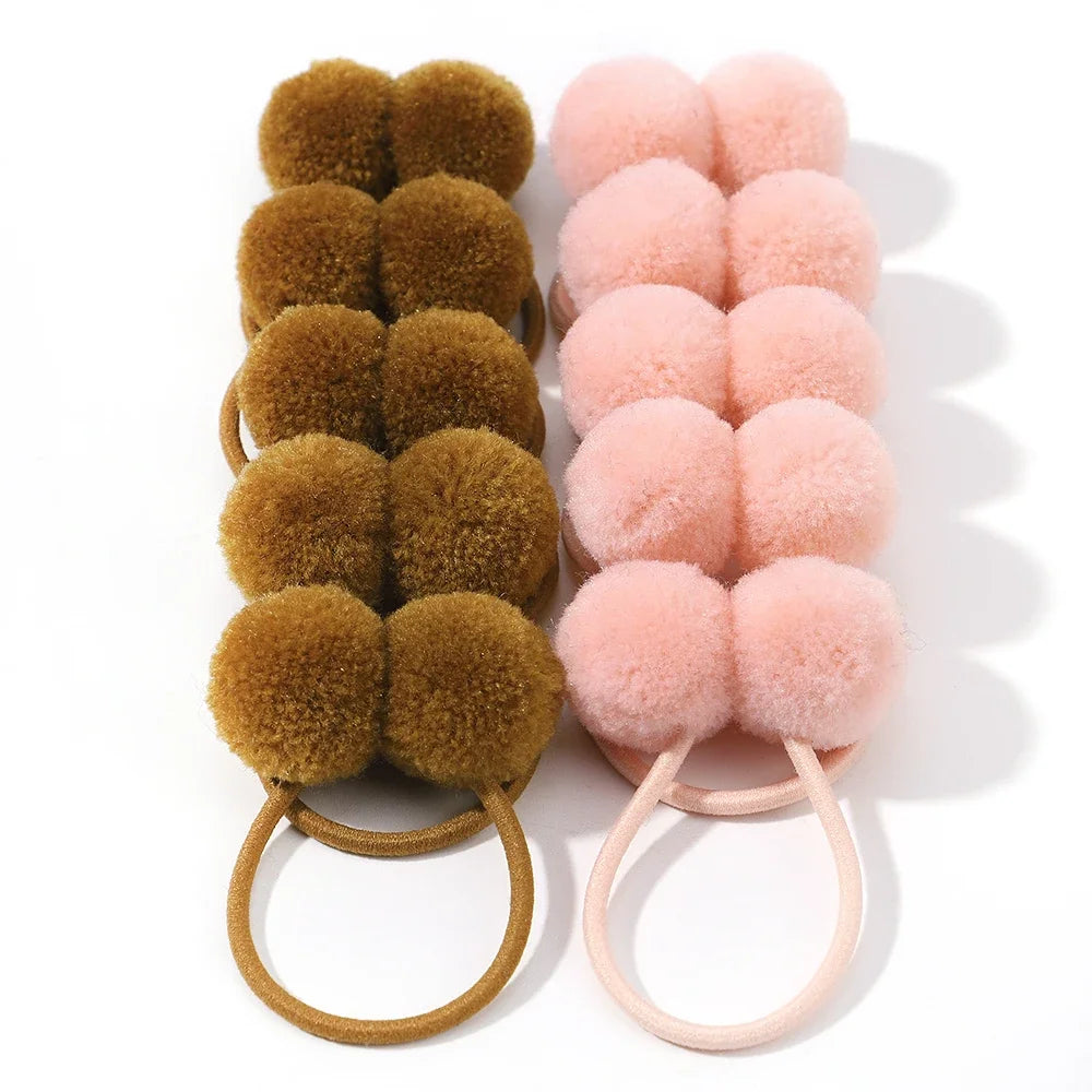 10Pcs/lot Grosgrain Ribbon Pigtail Hair Bows Elastic Hair Ties Hair Bands Holders Gir alternate view