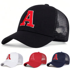 Unisex A Letter Embroidered Baseball Cap | Spring Summer Outdoor Adjustable Sun Hat