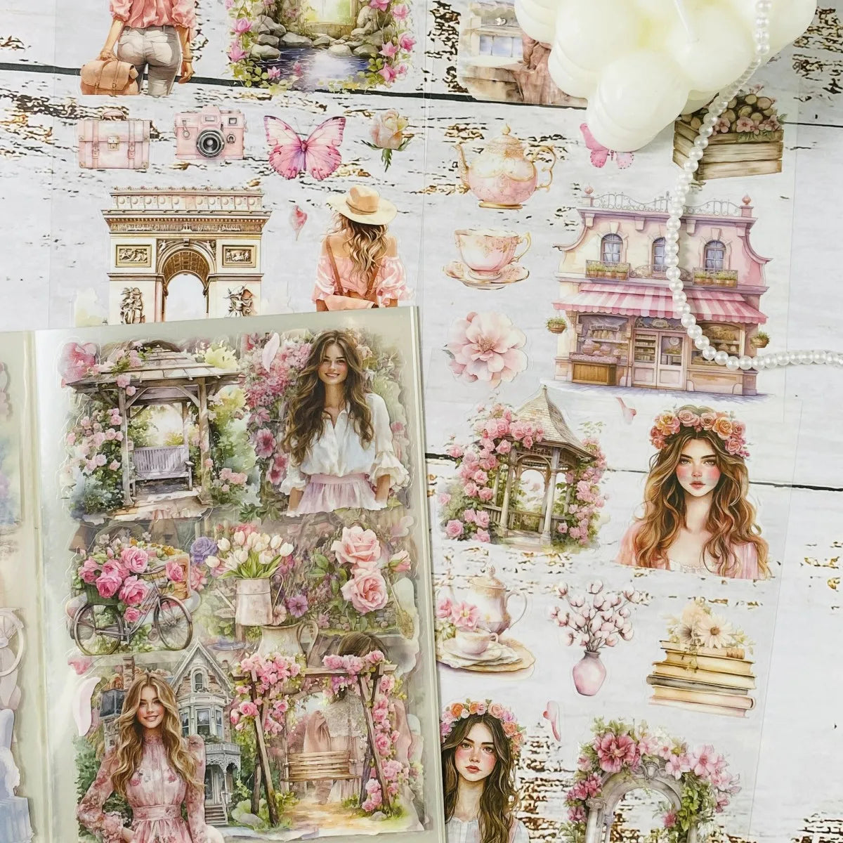 20-Sheet Junk Journal Sticker Pack | DIY Scrapbooking Decor alternate view