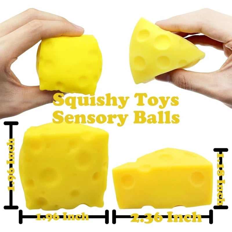 Cheese Squishy Stress Ball | Sensory Fidget Toy for Kids and Adults close-up view