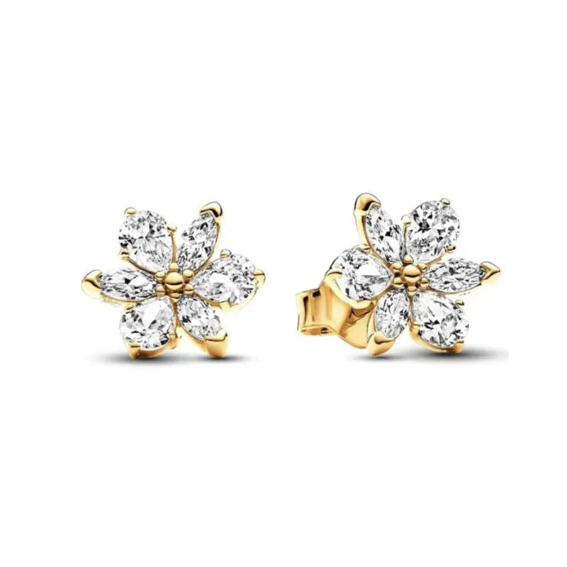 925 Sterling Silver Stud Earrings Set | Butterfly Snowflake Heart Moon Jewelry Gift detail view