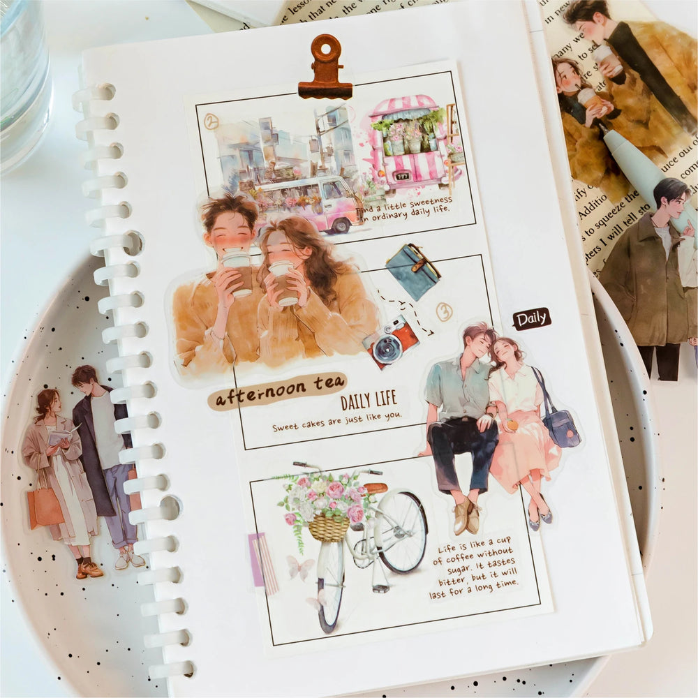 Yoofun 30pcs Cute Girl Happy Life Stickers | Journaling Scrapbook Planner Decor lifestyle view