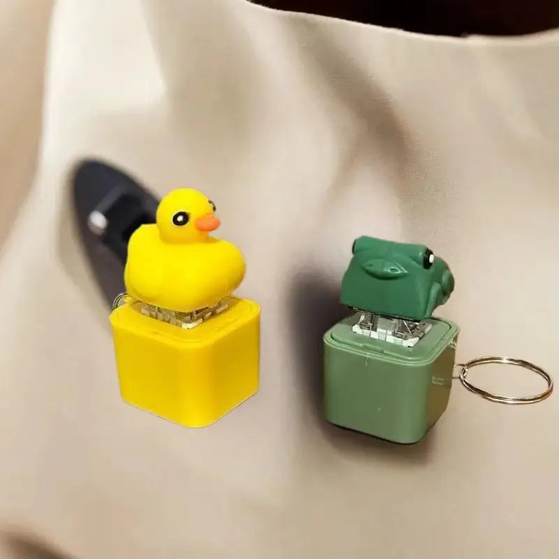 Funny Croaking Frog Duck Keychain Rechargeable Keyboard Fidget Clicker Sound Keyring lifestyle view