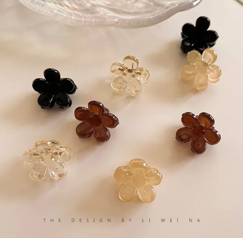 10pcs/set Girls Mini Floral Hair Claw Kawaii Pearl Rhinestone Hair Clip Claw Clamp Braid Headwear Women Kids Hair Accessories