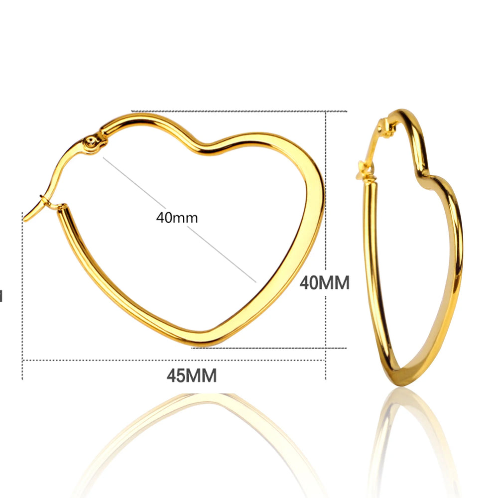 LUXUSTEEL Stainless Steel Hoop Earrings | Simple Geometric Shapes for Women lifestyle view