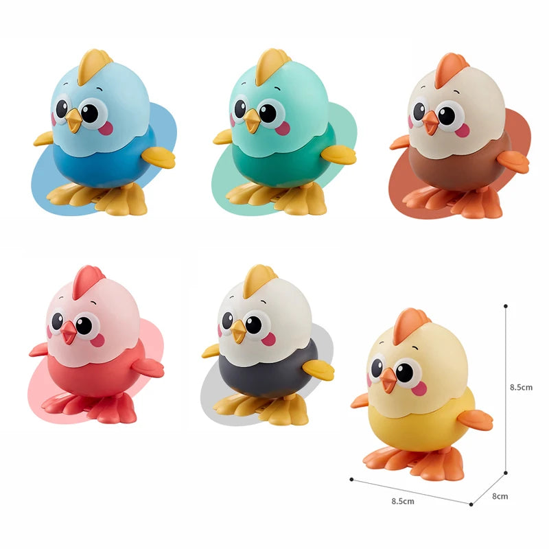 Cartoon Clockwork Chick Toy On Chain Chick Move Jump Little Chicken Baby Move Crawl additional angle