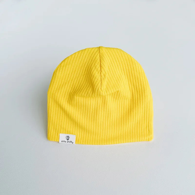 Soft Knit Baby Beanie | Breathable Cotton Candy Color Hat for Toddlers additional angle