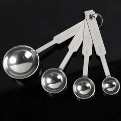 Stainless Steel Measuring Spoon Set 4-Piece | Stackable Kitchen Scoops detail view