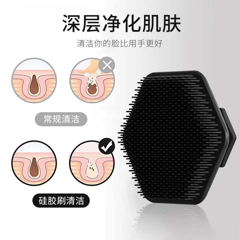 Men Facial Cleaning Brush Silicone Miniature Face Scrubber lifestyle view