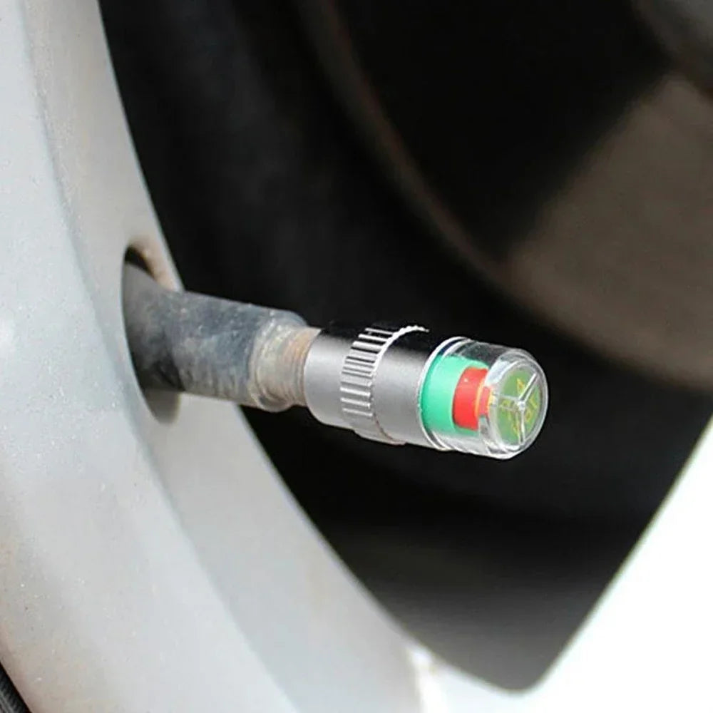 NEW 4pcs Car Tire Pressure Indicator Gauge Alert Monitoring Valve Cap Sensor External De detail view