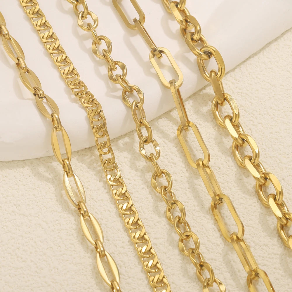 1 Meter Stainless Steel Chain Gold Silver DIY Jewelry Making Chain Necklace Bracelet lifestyle view
