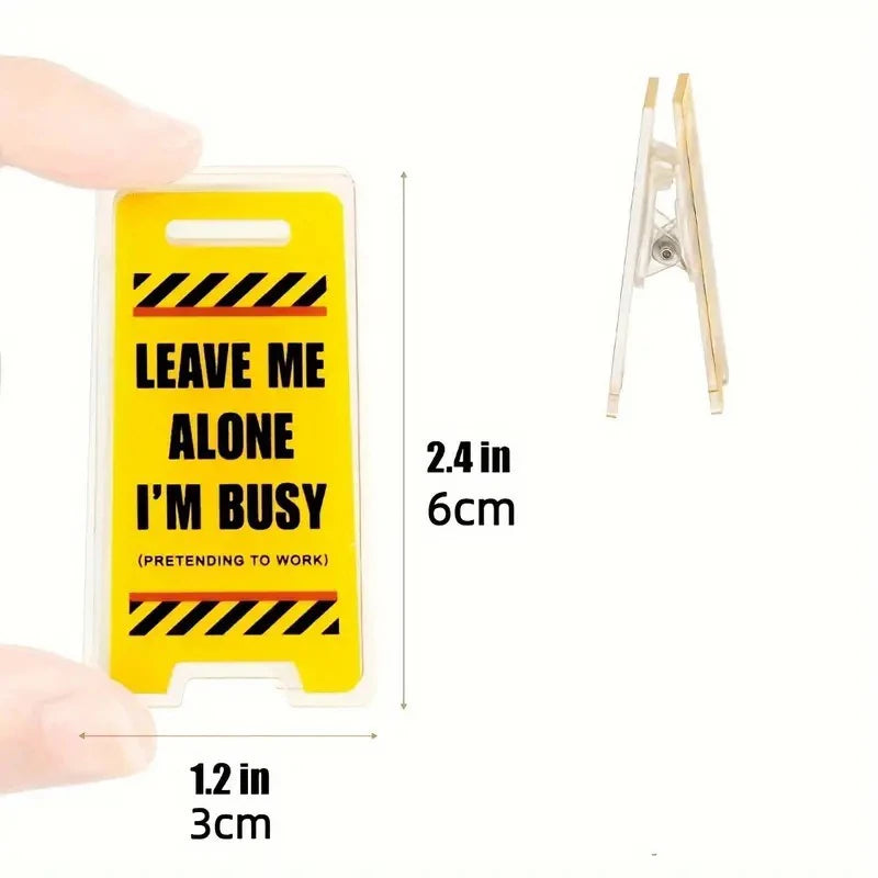Acrylic Desk Sign "Leave Me Alone, I'm Busy" | Humorous Office Decor