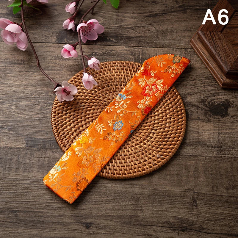 Embroidered Folding Fan Cover Pouch | Silk Fan Protector alternate view