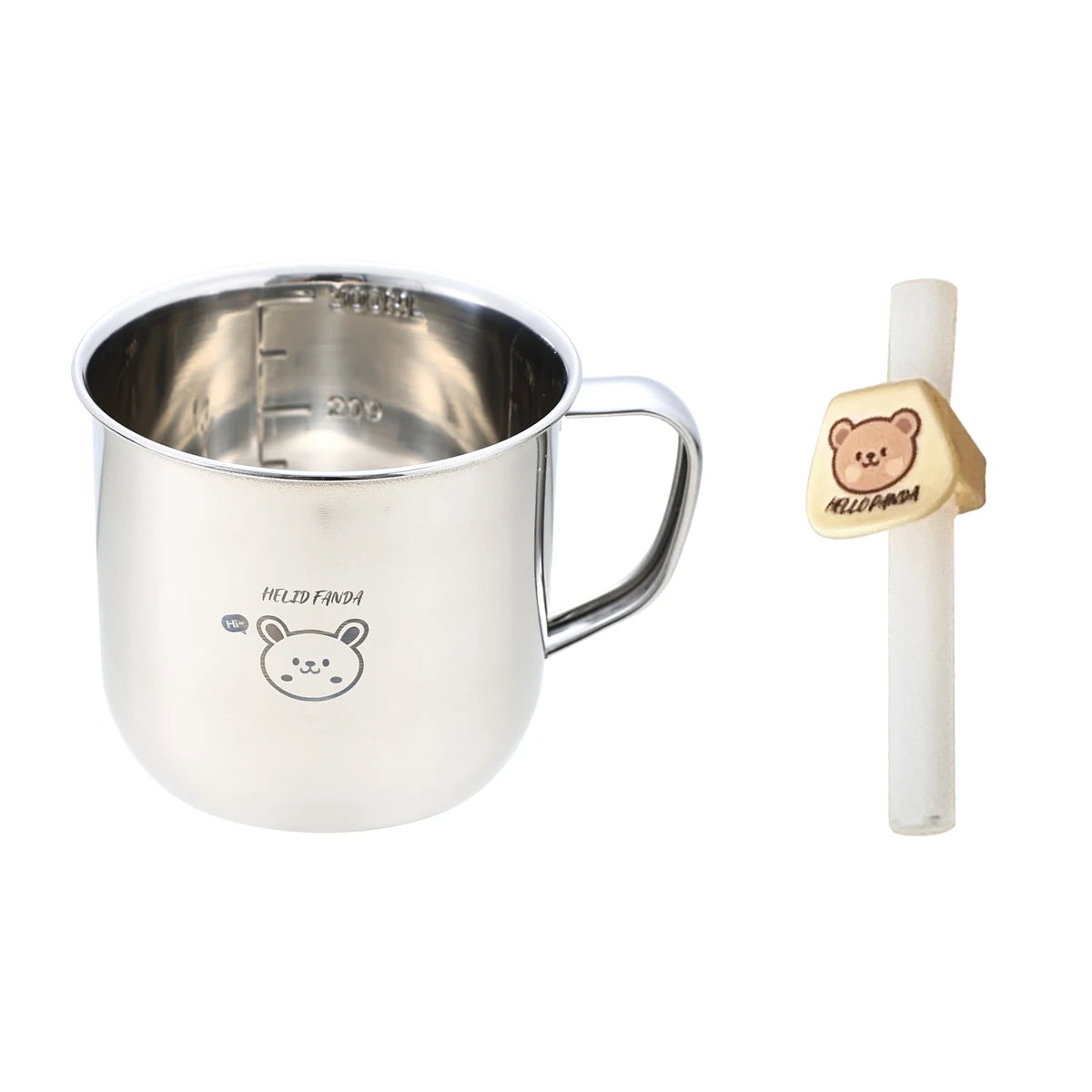 Stainless Steel Kids Water Cup with Handle | 300ml Anti-Scald Mini Mug alternate view