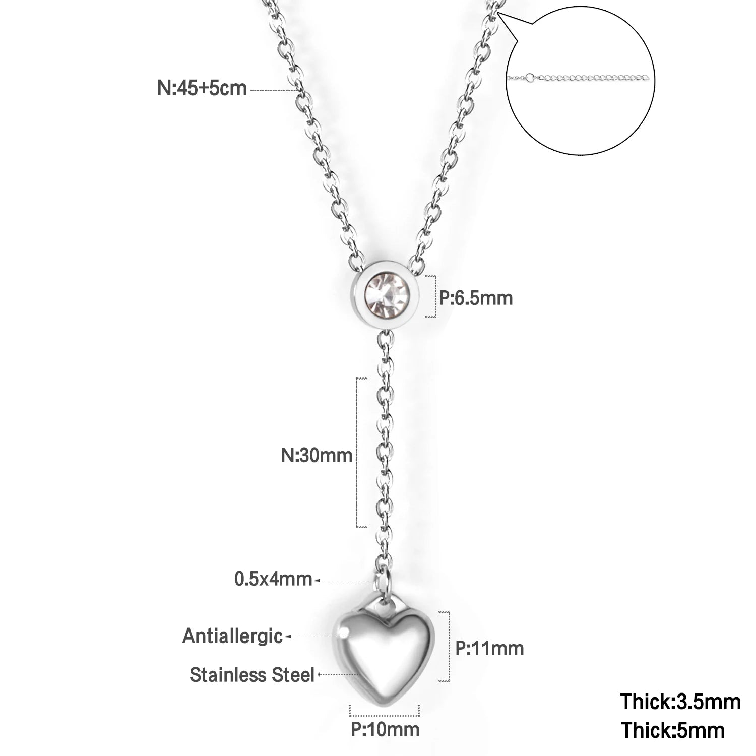 ASONSTEEL Romantic Heart Pendant Necklace | Gold Stainless Steel Choker for Women Gif alternate view