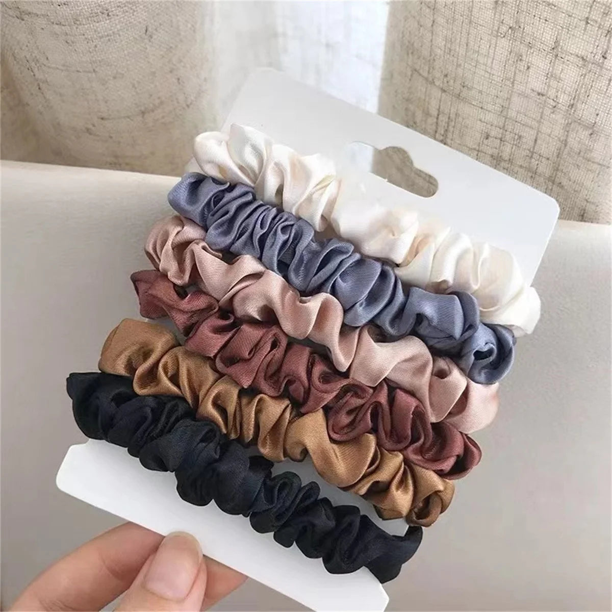 6pcs Satin Hair Scrunchies for Women - Softer Than Silk Scrunchies for Hair | Satin S lifestyle view