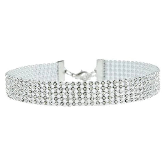 TOP Quality Cool Shiny Rhinestone Bundle Neck Popular Element Collar Necklace Punk Hip H detail view