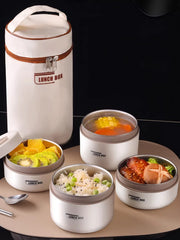 Portable Insulated Food Lunch Container | Thermal Lunch Box with Stackable Bowls alternate view