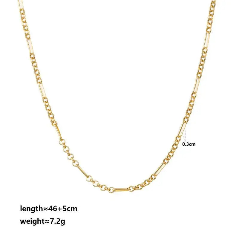Minimalist Women's Geometric White Zircon Necklace Thin Bead Chain Pendant Non-fading fo detail view