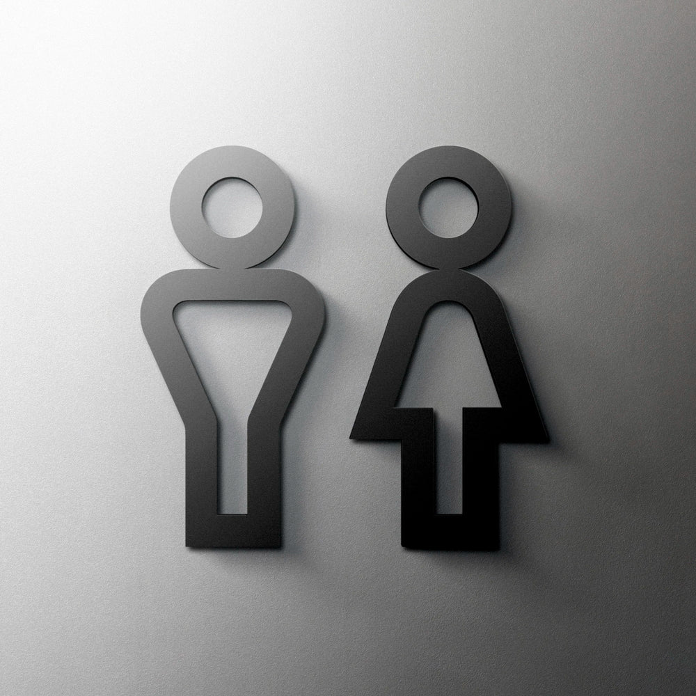 CIFBUY Acrylic 3D WC Toilet Door Sign Modern Self-Adhesive Salon Restaurant Hotel Min alternate view