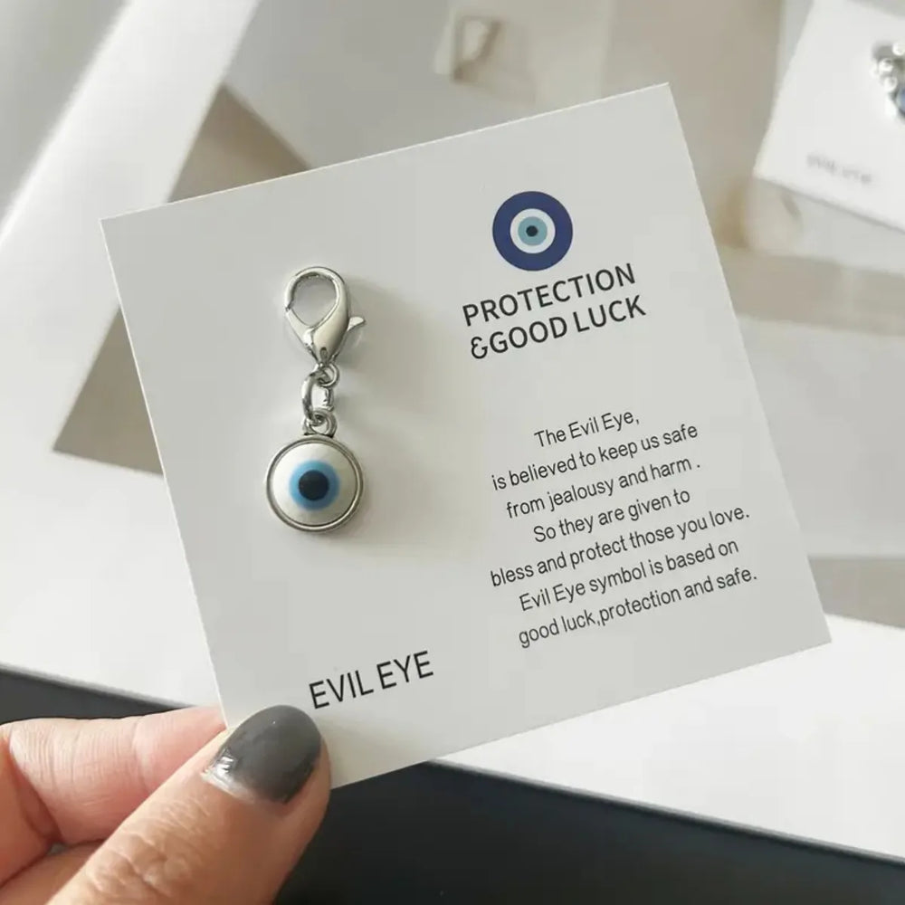 New Blue Evil Eye Keychain Pendant Protection Good Luck English Good Luck Card Exqu additional angle