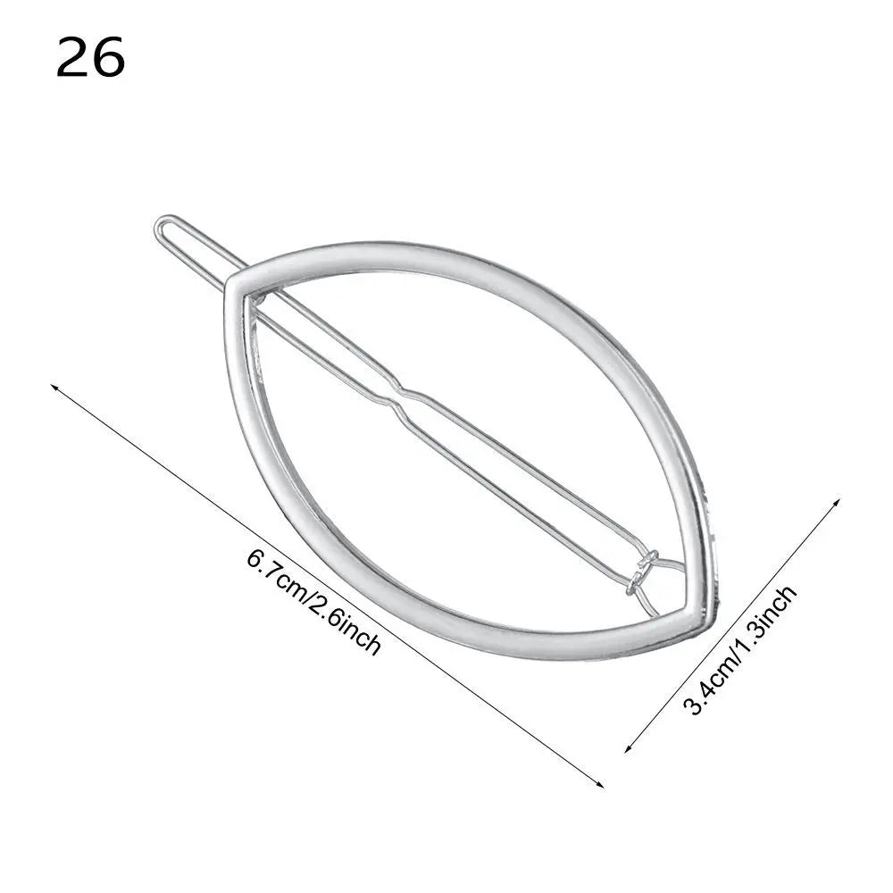 1PC Geometric Ponytail Hairpins Bobby Pins Knot Hair Clip Star Heart Barrettes Metal H close-up view