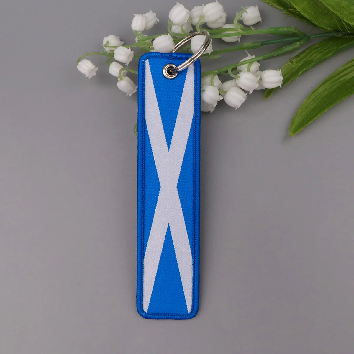 National Flags Embroidery Key Fob | Motorcycle Car Backpack Keychain lifestyle view