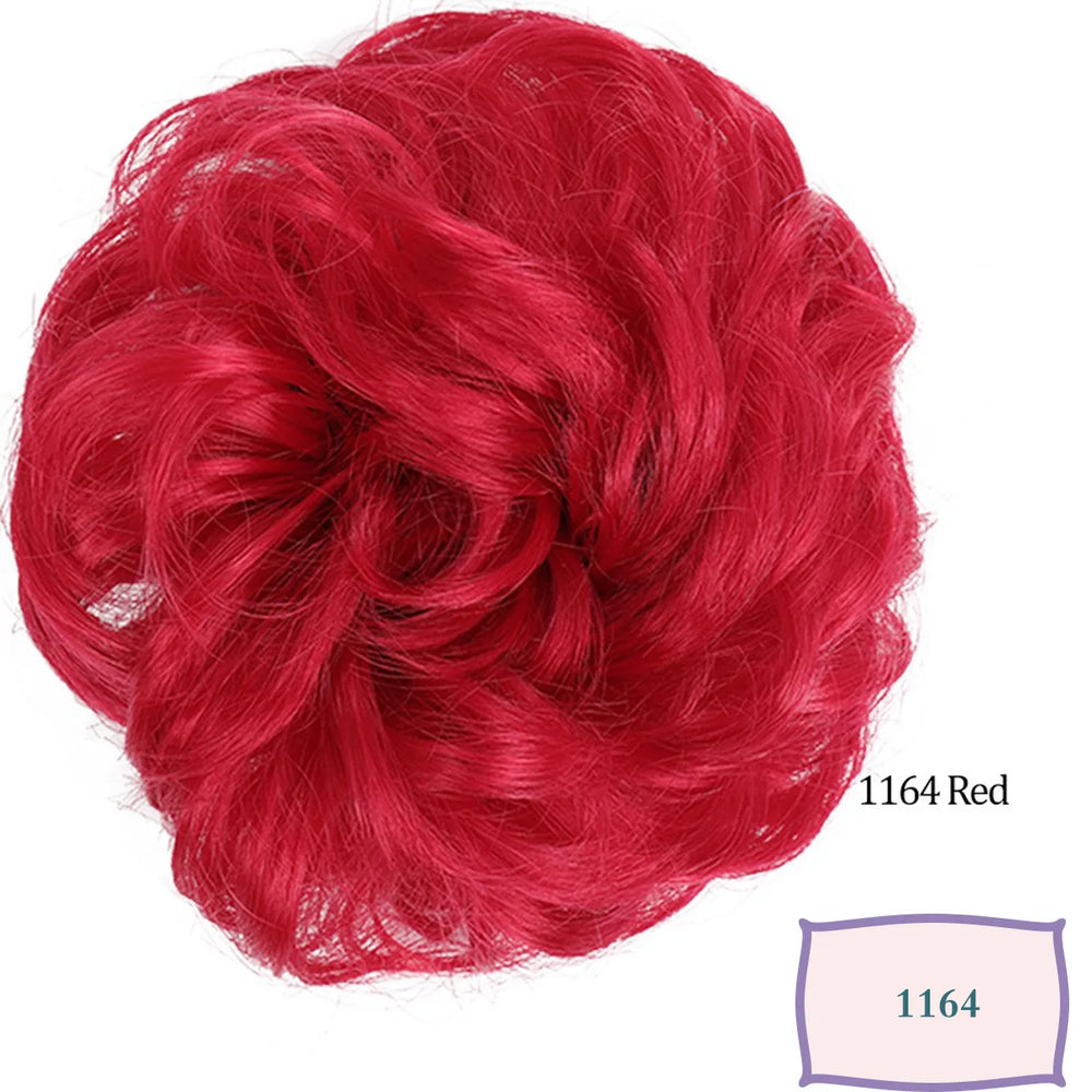Synthetic Messy Hair Bun Chignon Scrunchies Fake Hair Band Braid Elastic Hairpiece Tail detail view