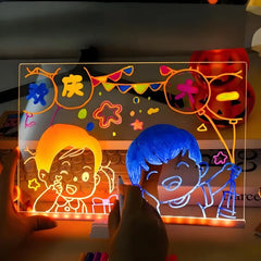 Glowing Acrylic Message Board Night Light | Rewritable Drawing Lamp for Kids alternate view