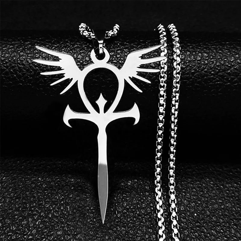 Stainless Steel Ankh Cross Pendant Necklace | Gothic Symbol of Life Jewelry alternate view