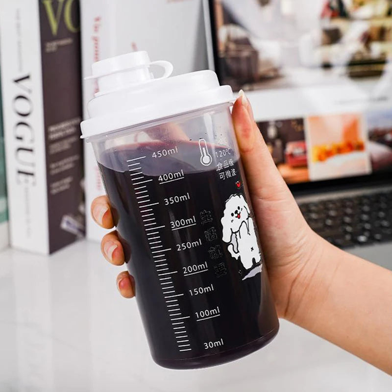 Espresso Cappuccino Latte Bottle With Lid Cartoon Design For Home Barista Kitchen Access detail view