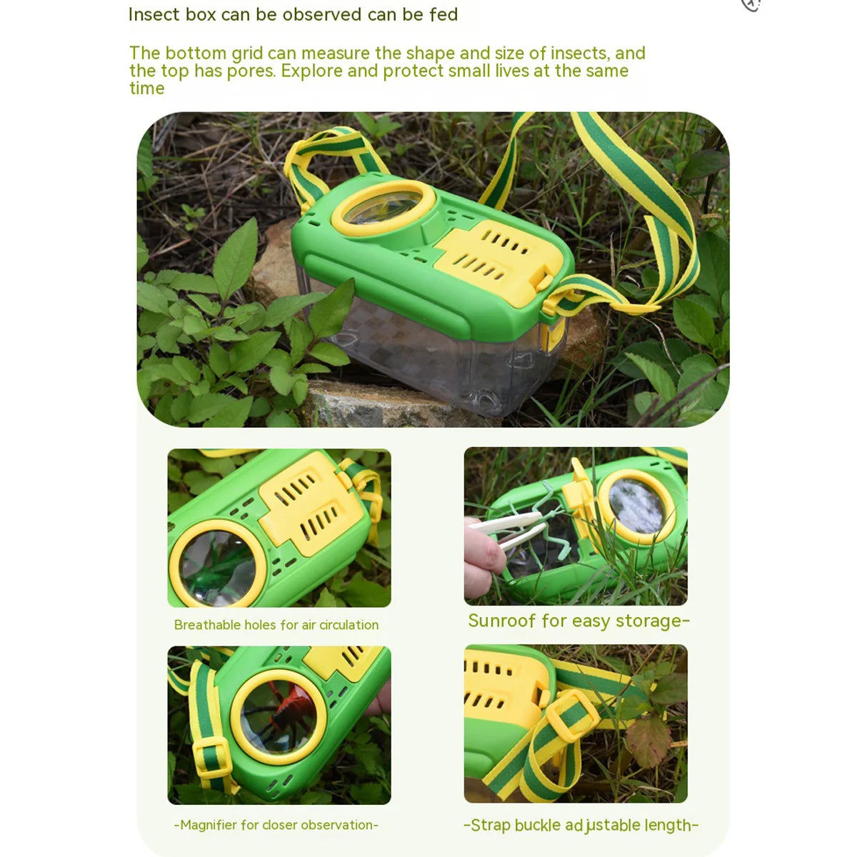 Insect Observation Box,Animal Capture Collector Exploration,Magnifier Multifunctional Ou detail view