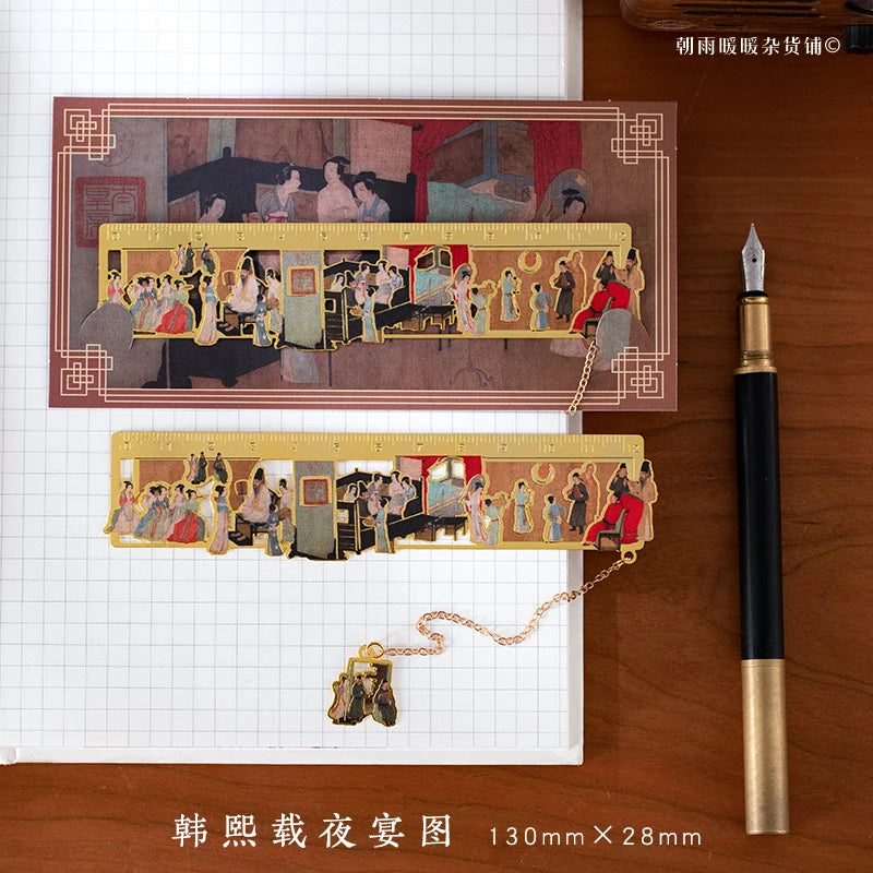 Chaoyu Ancient Style Famous Paintings Metal Bookmark Classical Chinese Style Book Pag lifestyle view