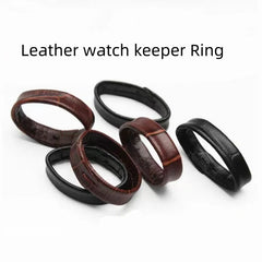Cowhide Leather Watch Keeper Rings 5 Pcs