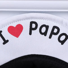 Baby Denim Baseball Cap with I Love Mama Lettering | Summer Hat for Boys and Girls detail view