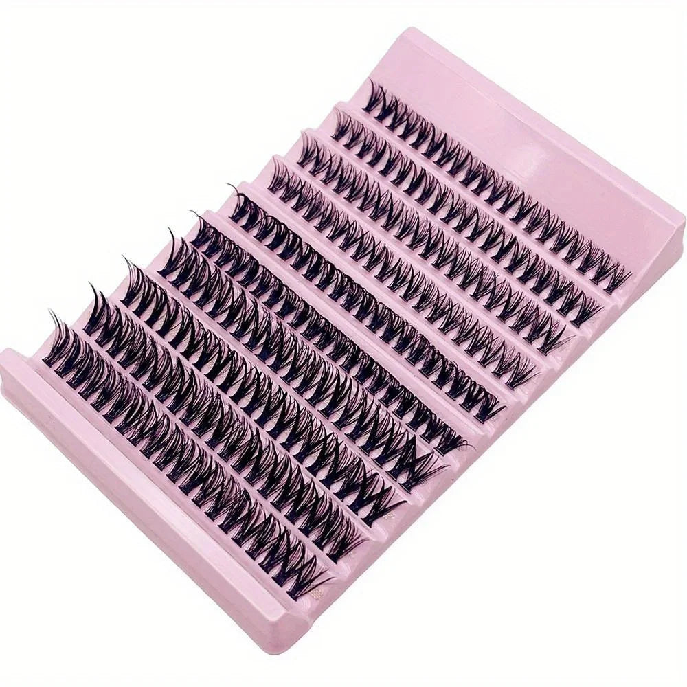 200Pcs Natural Look Cluster Lashes - Mixed Lengths 8-16Mm, Diy Eyelash Extensions For close-up view