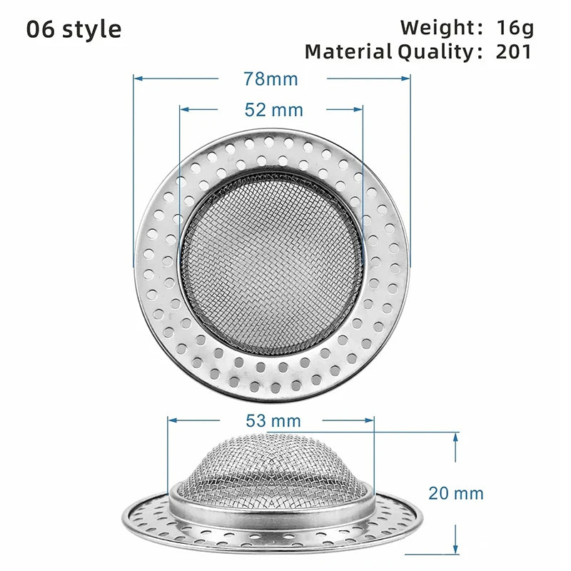 Kitchen Sink Strainer | Stainless Steel Mesh Drain Filter for Sink and Bathroom additional angle